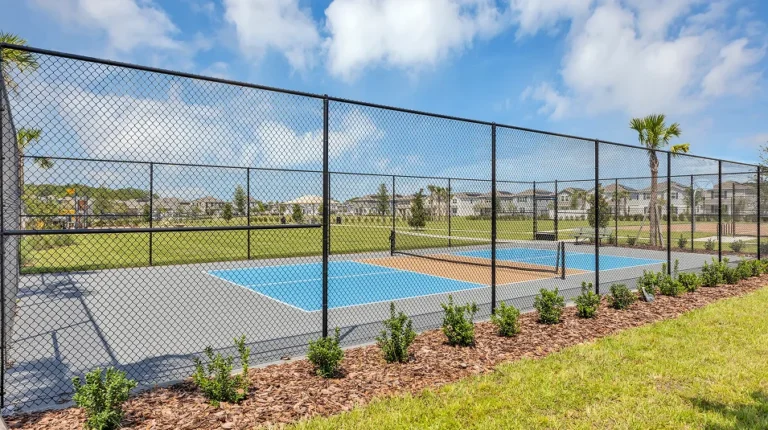 A pickleball court inside the Crosswinds community.